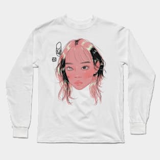 pink and green girl Long Sleeve T-Shirt